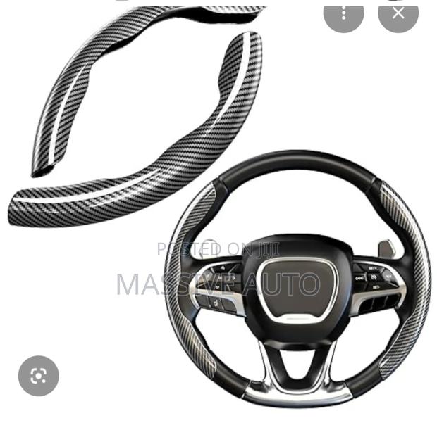 Black Carbon Steering Wheel Cover - main view