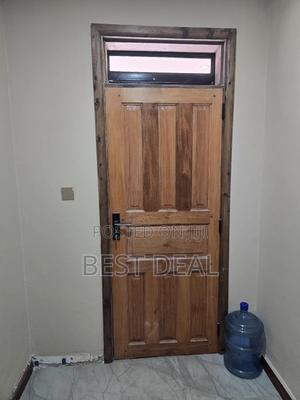 Solid Security Mahogany Door, Frame, Lock and Hinge - main view