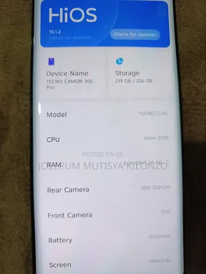 Tecno Camon 30S Pro 256 GB Gray