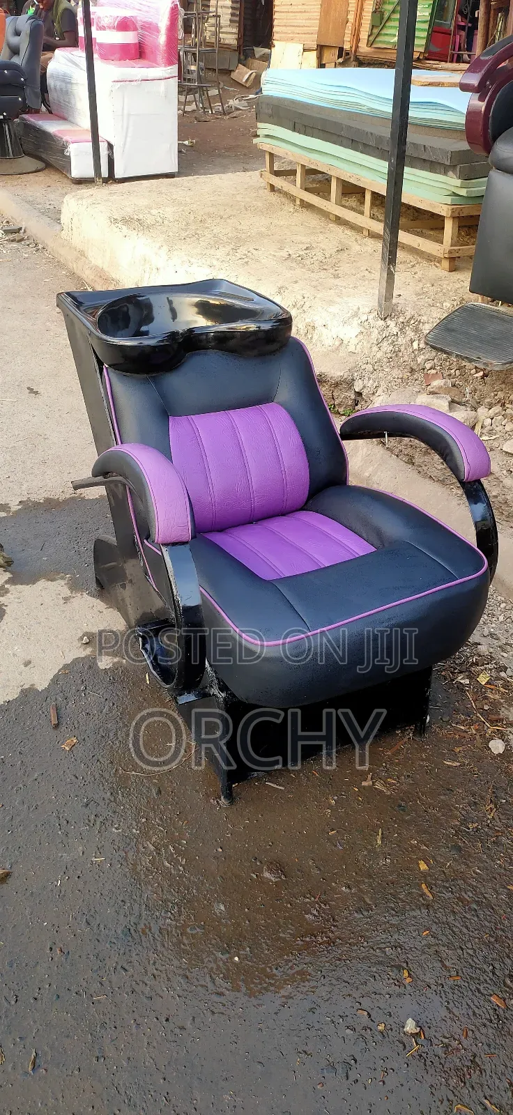 Purple And Black Salon Sink