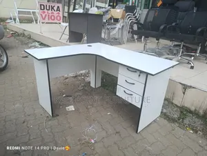 White L Shape Desk Available