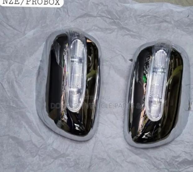 Sidemirror Covers Probox 2005-2015/Nze With Indicators Chrome/Silver - main view