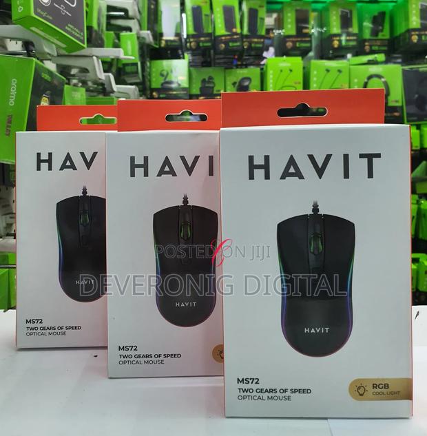 Havit Ms72 Two Gears of Speed Optical Mouse *With RGB Cool Light* - main view