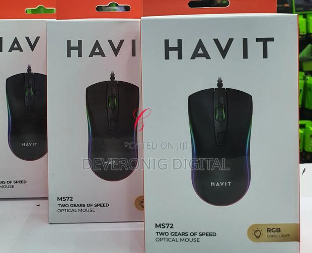 Havit Ms72 Two Gears of Speed Optical Mouse *With RGB Cool Light* - thumbnail 3