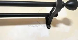 Double Black Rod Professional Drilled Curtain Rods