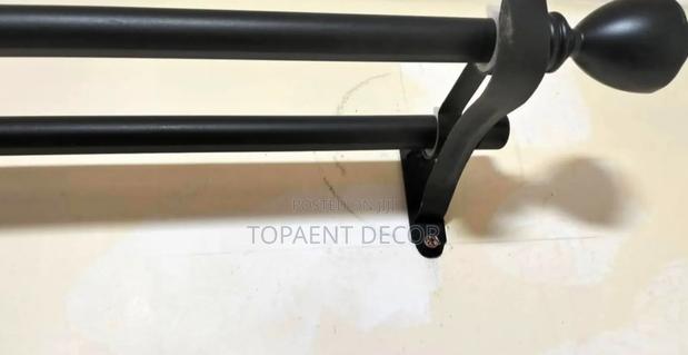 Double Black Rod Professional Drilled Curtain Rods - main view