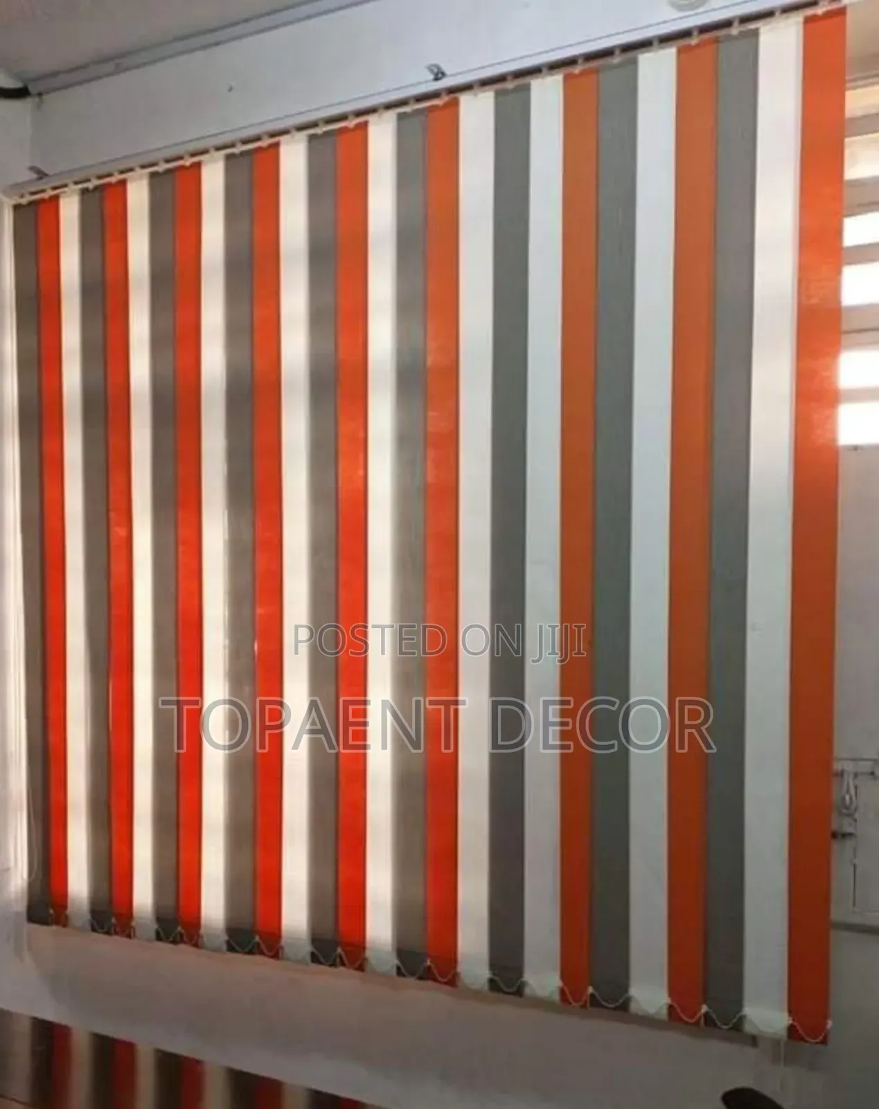 Orange,White And Grey Rationed Slats For Vertical Window Blinds