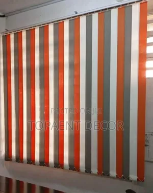 Orange,White And Grey Rationed Slats For Vertical Window Blinds