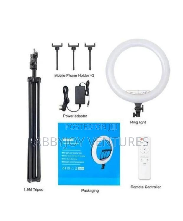 Ring Light With Phone Holder, Tripod Stand Remote Bluetooth 10" - main view