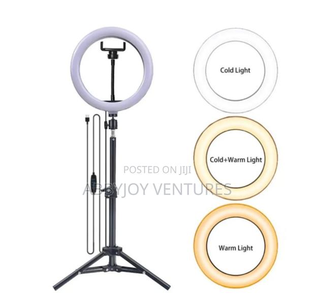 Ring Light With Phone Holder, Tripod Stand Remote Bluetooth 10" - thumbnail 2