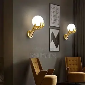 Iron Arm Glass Shade Led Wall Lamp