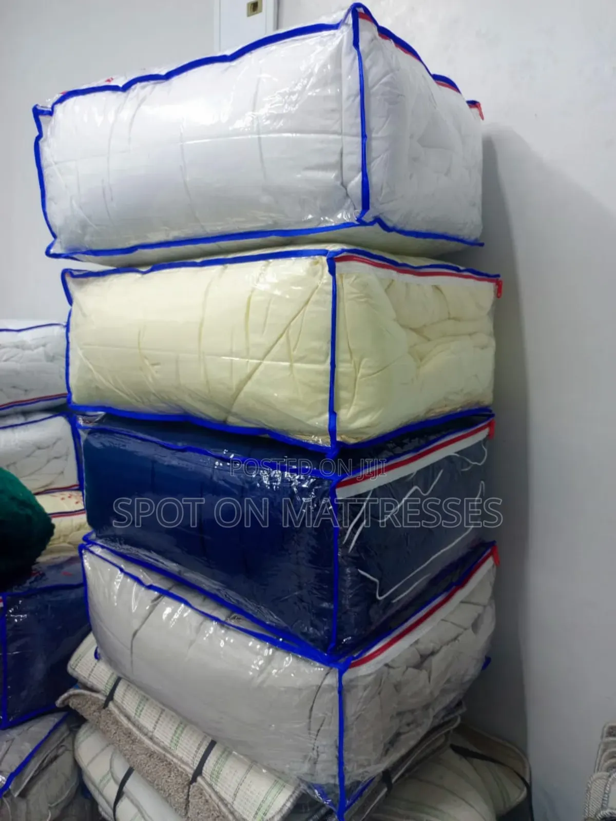 White & Coloured Stripped Cotton Duvet Set 6x7 And 7x8 + Free Delivery