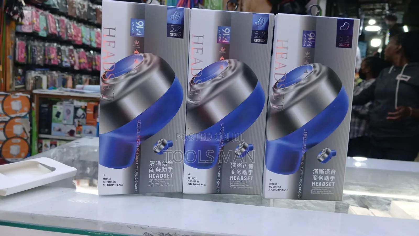 SGS-13 Bluetooth Headset, Single-Ear Wireless Earpiece.