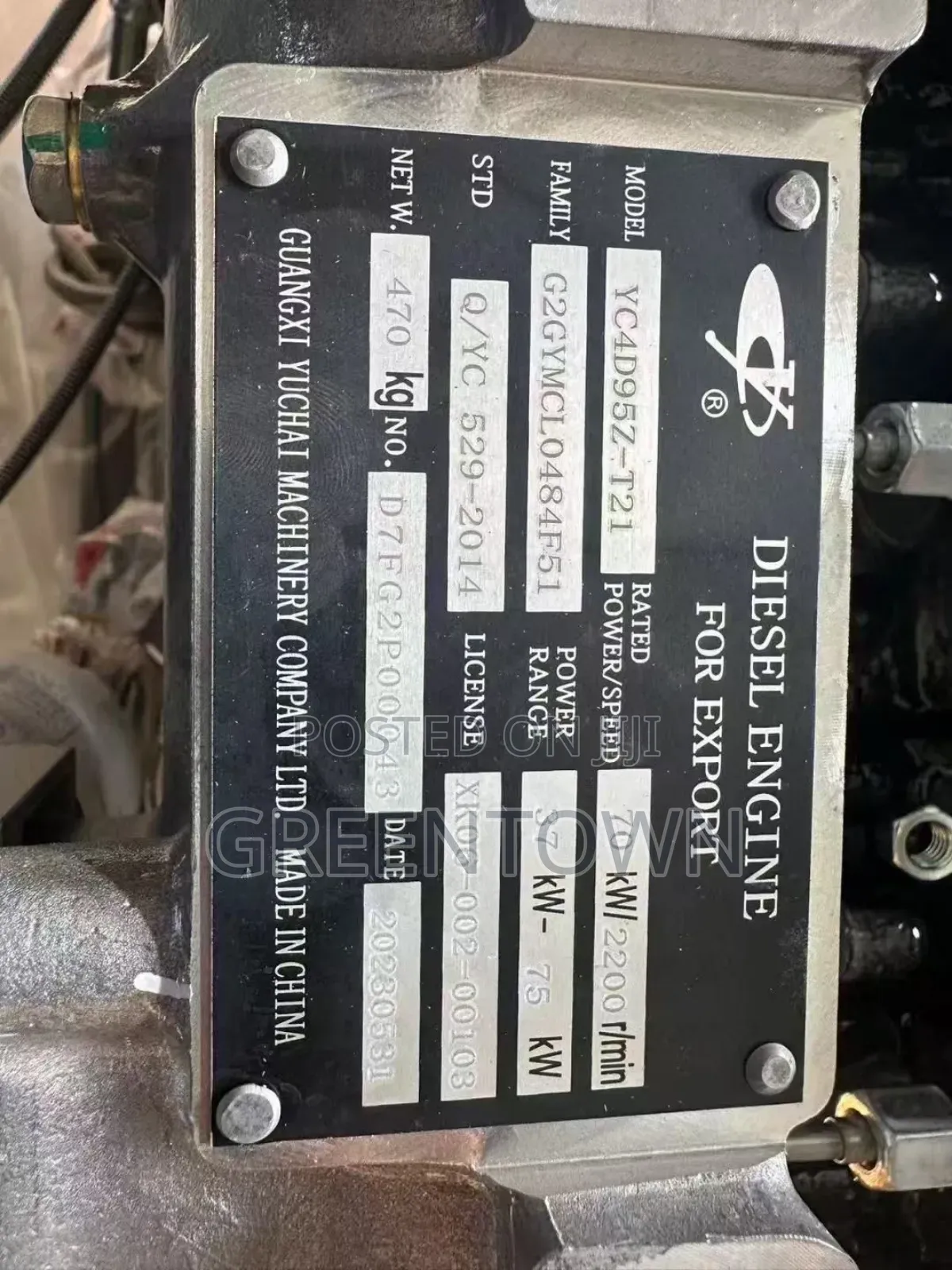 Yuchai Diesel Engine Yc4d95z-T21 70kw for Drilling Machine Forklift