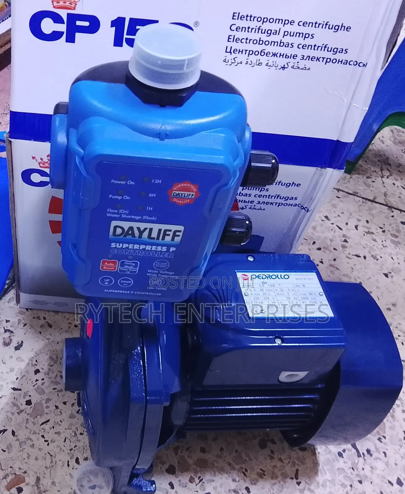 1hp Pedrollo Water Pump +Dayliff Pump Controller