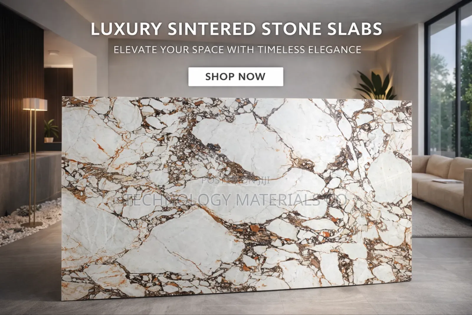 Luxury White Gold Sintered Stone Slab | Perfect for Modern Interiors