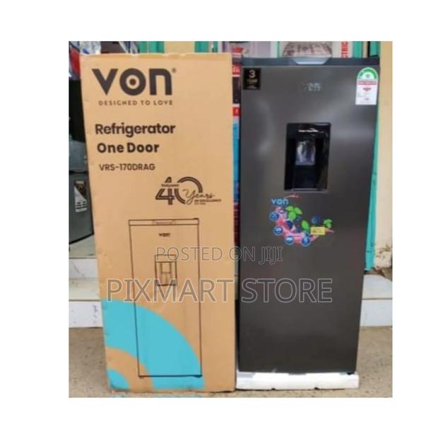 Von 176 Litres Fridge With Dispenser – Single Door, 2yrs Warranty
