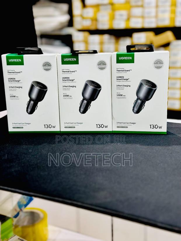 Ugreen 130w Usb C Pd Car Charger - Fast Charges iPhone, iPad, Macbook