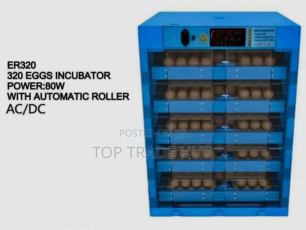 Er320 -ac/Dc 320 Eggs Incubator With Automatic Rollers 80w