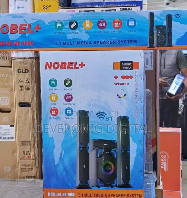Nobel Tall Boy Speakers-Bt Hometheare-55000w Pmpo- Nb 2080