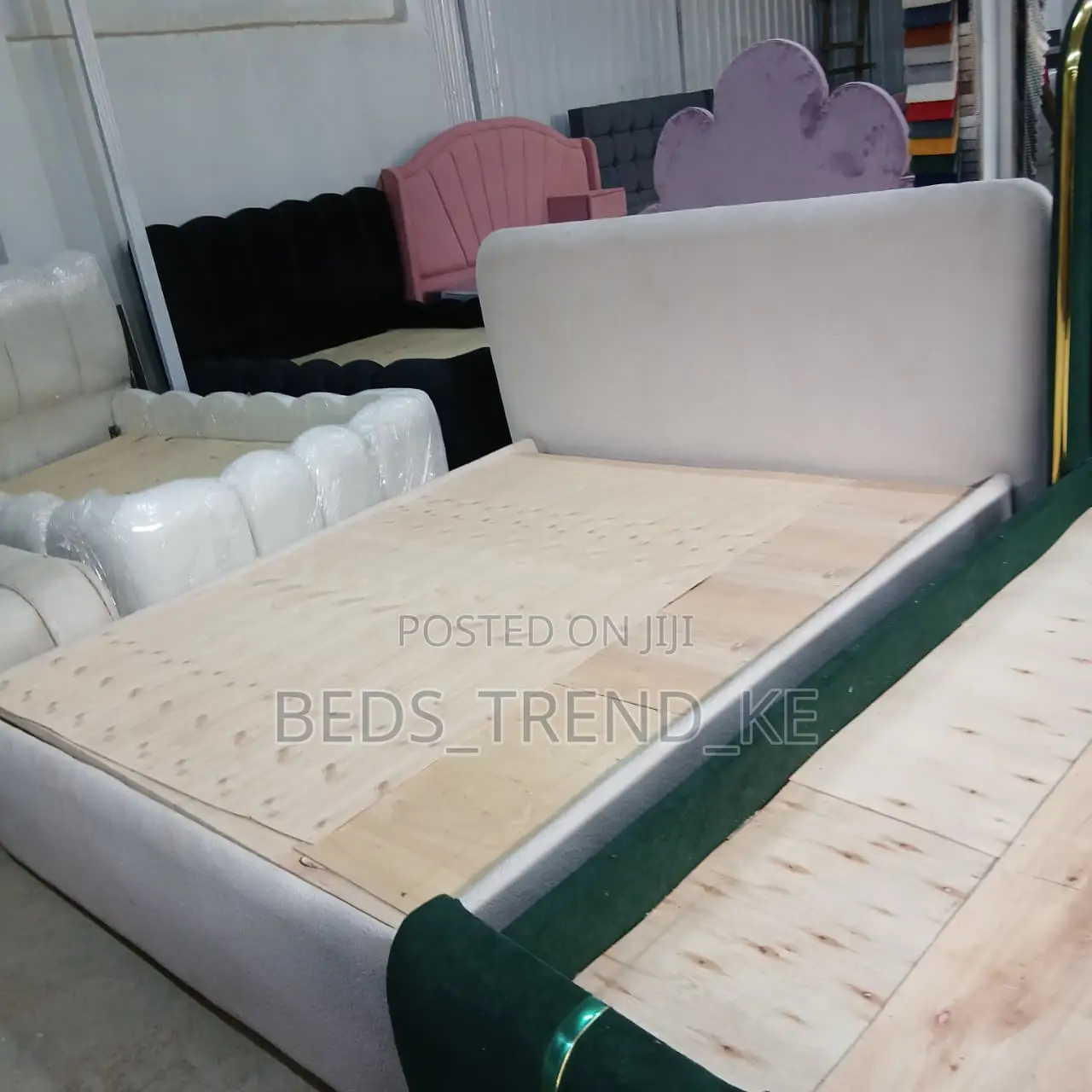 Warm Modern 5 by 6 Fabric Bed
