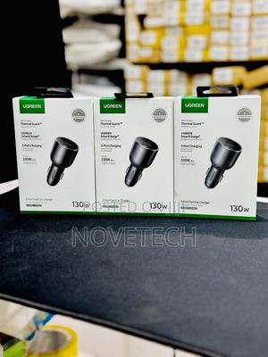 The Ugreen 130w Usb C Car Charger Charges 3 Devices Simultaneously - main view