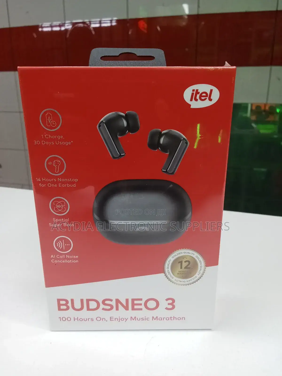 Itel Budsneo 3 Bluetooth Earbuds 100 Hours Play Time