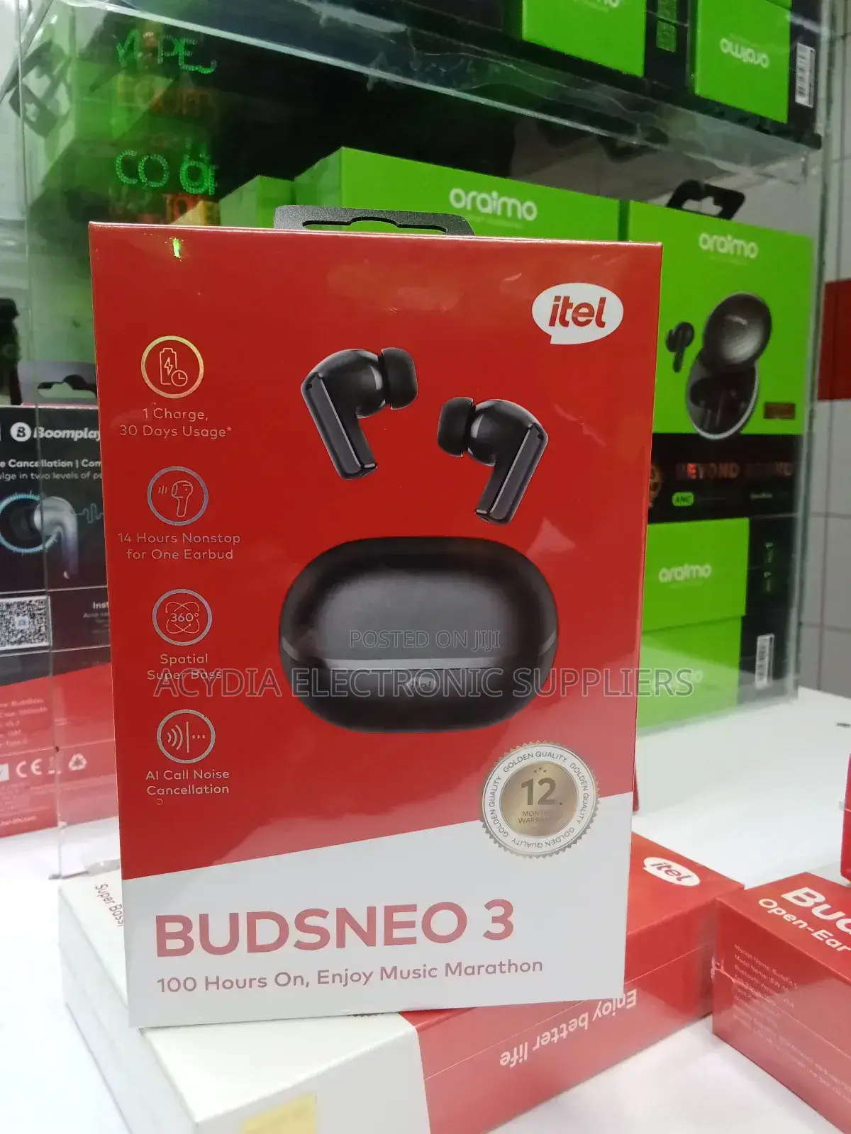 Itel Budsneo 3 Bluetooth Earbuds 100 Hours Play Time