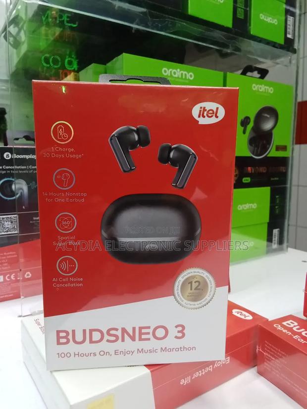 Itel Budsneo 3 Bluetooth Earbuds 100 Hours Play Time - thumbnail 2
