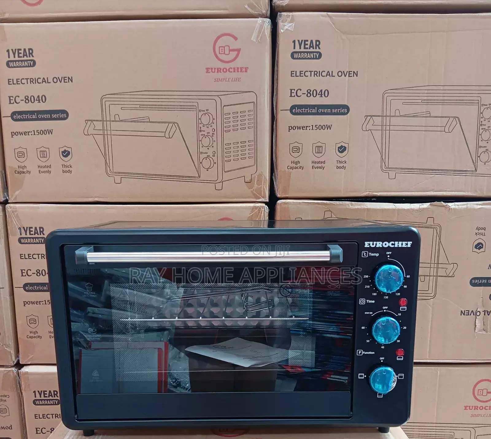 Eurochef 3 Knob Settings 40 Litres Electric Rotisserie Oven