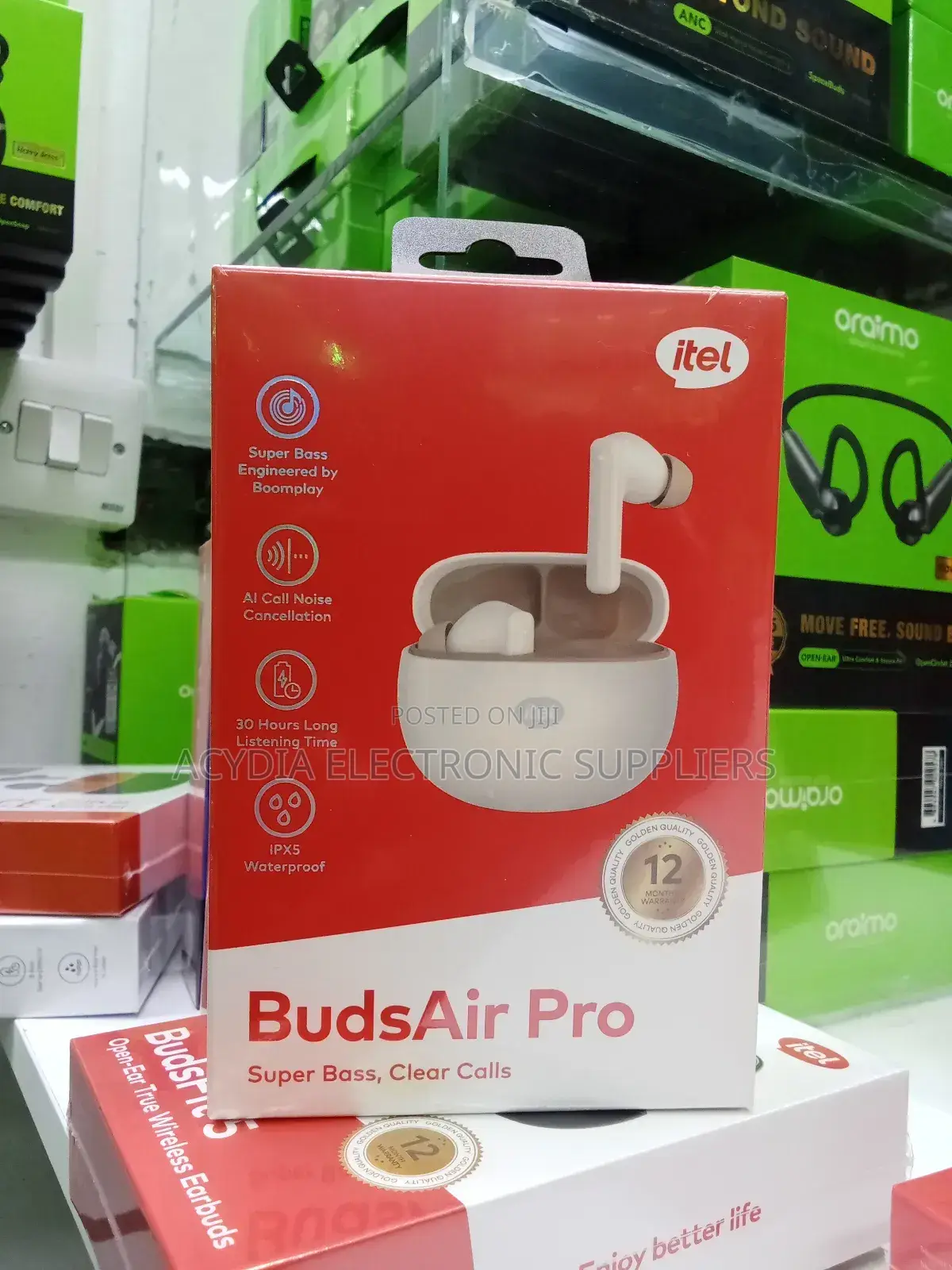 Itel Buds Air Pro Bluetooth Earbuds 30 Hours Play Time , Anc