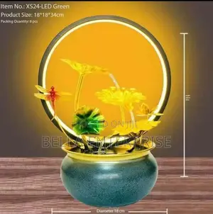 New Arrivalselegant Led Electric Mini Water Fountain in Metallic Pot