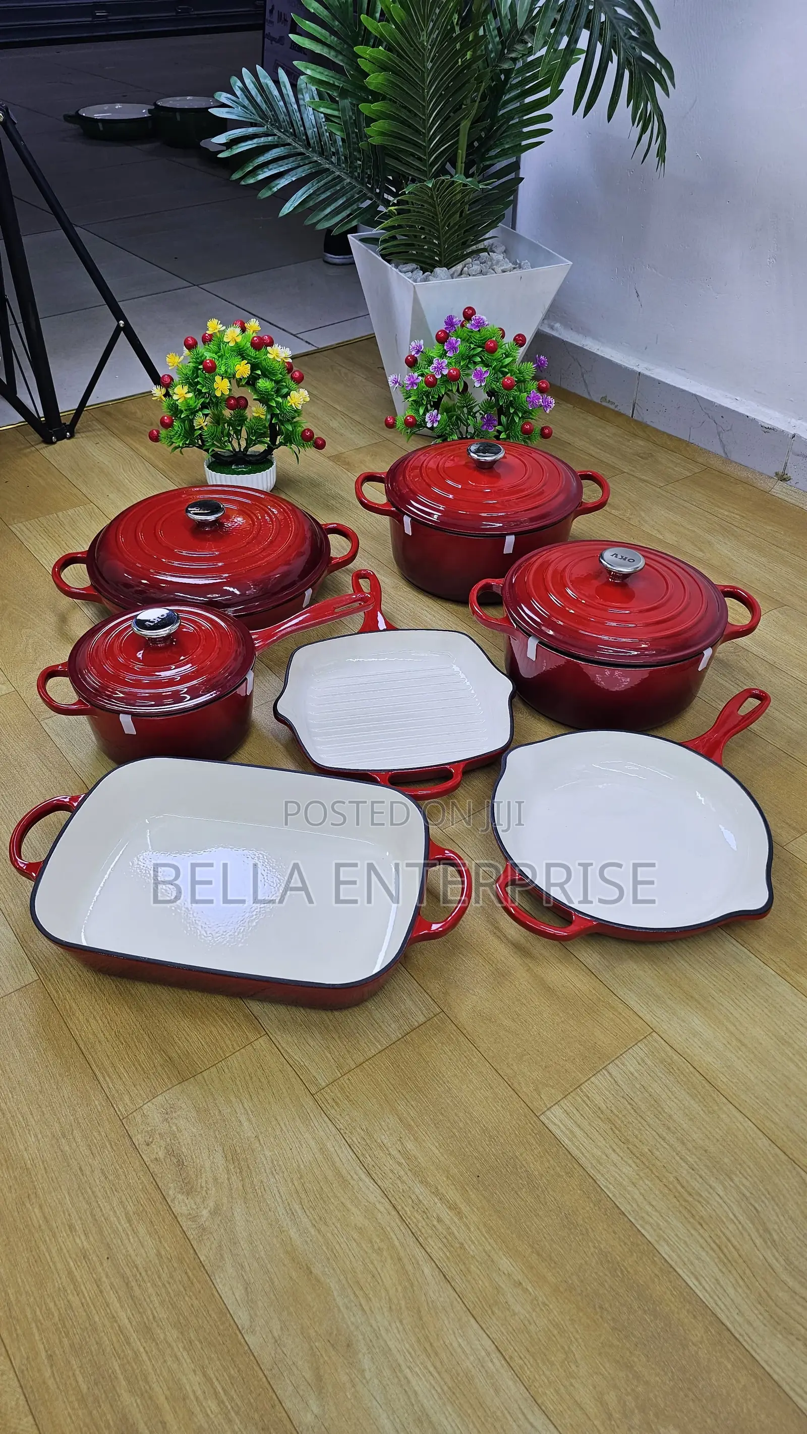 16 Pc Cast Iron Colour Red