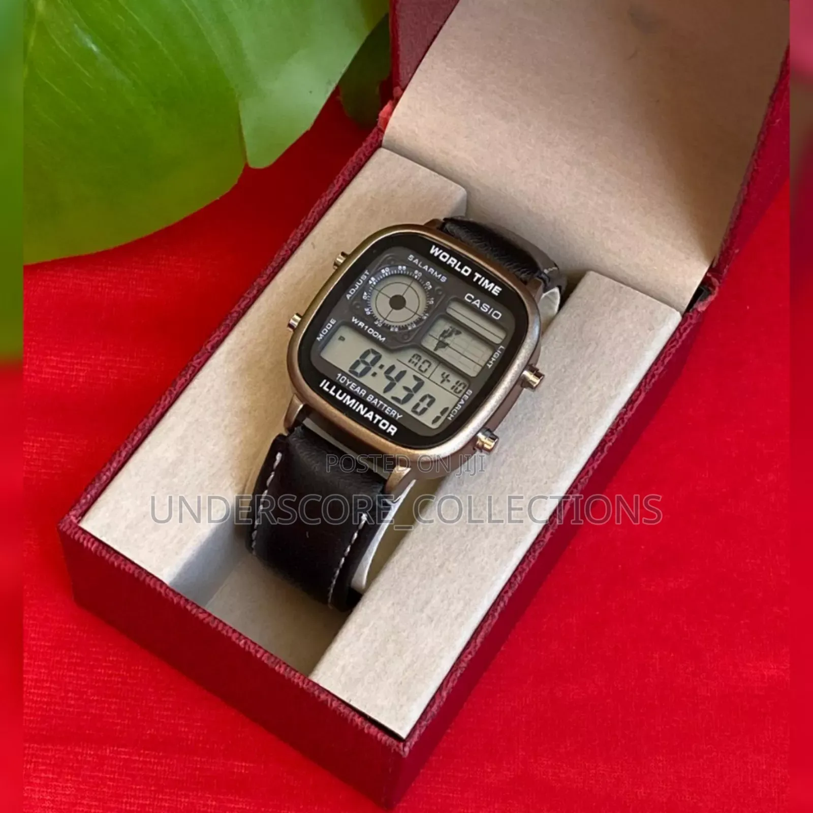 World Time Leather Watch