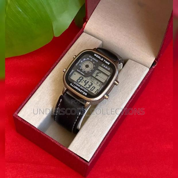 World Time Leather Watch - main view