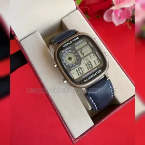 World Time Leather Watch
