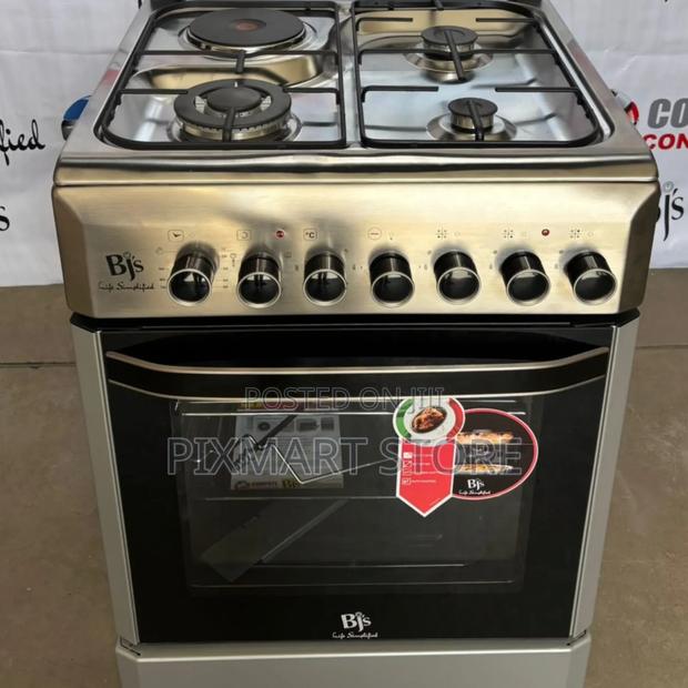 BJS Excellence 60x60 Cooker – 3+1 Burners Rotisserie Function