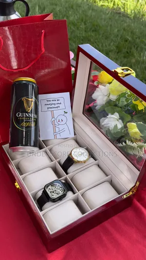 10slots Wooden Watch Organizer/Beer Can Gift Set