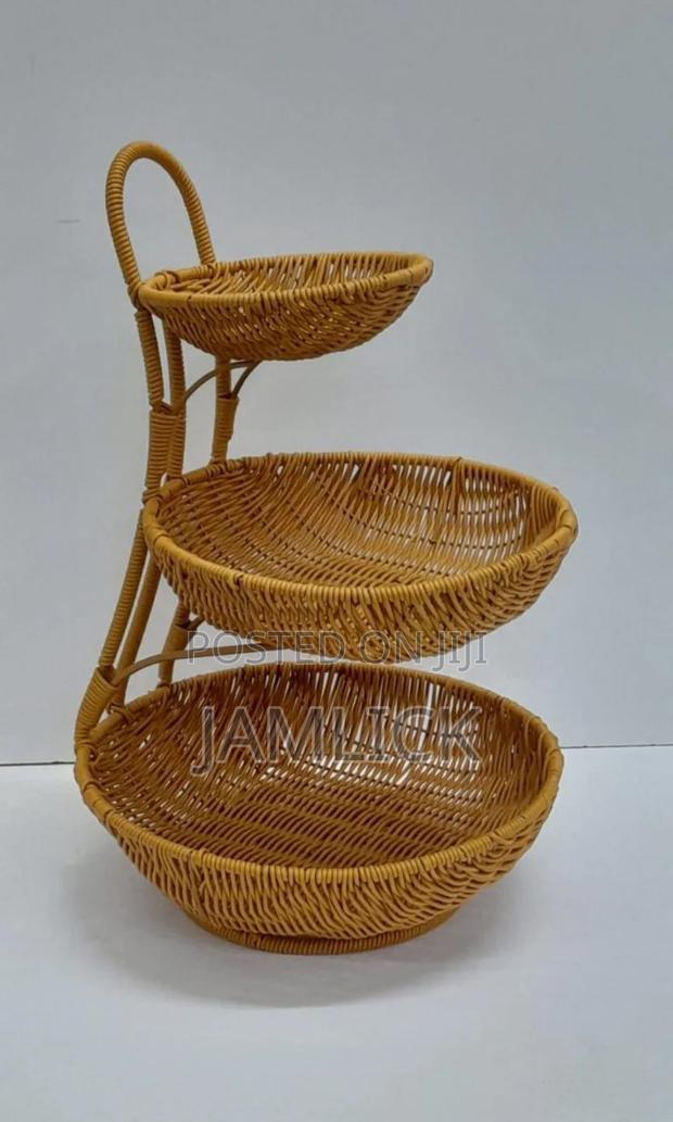 3-Tier Handmade Unique Rattan Fruit Rack
- Bz - main view