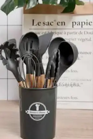 Silicone and Stainless Steel Kitchen Utensil and Knife Set.