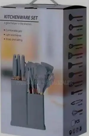 Piece Silicone and Stainless Steel Kitchen Utensil and Knife Set. 