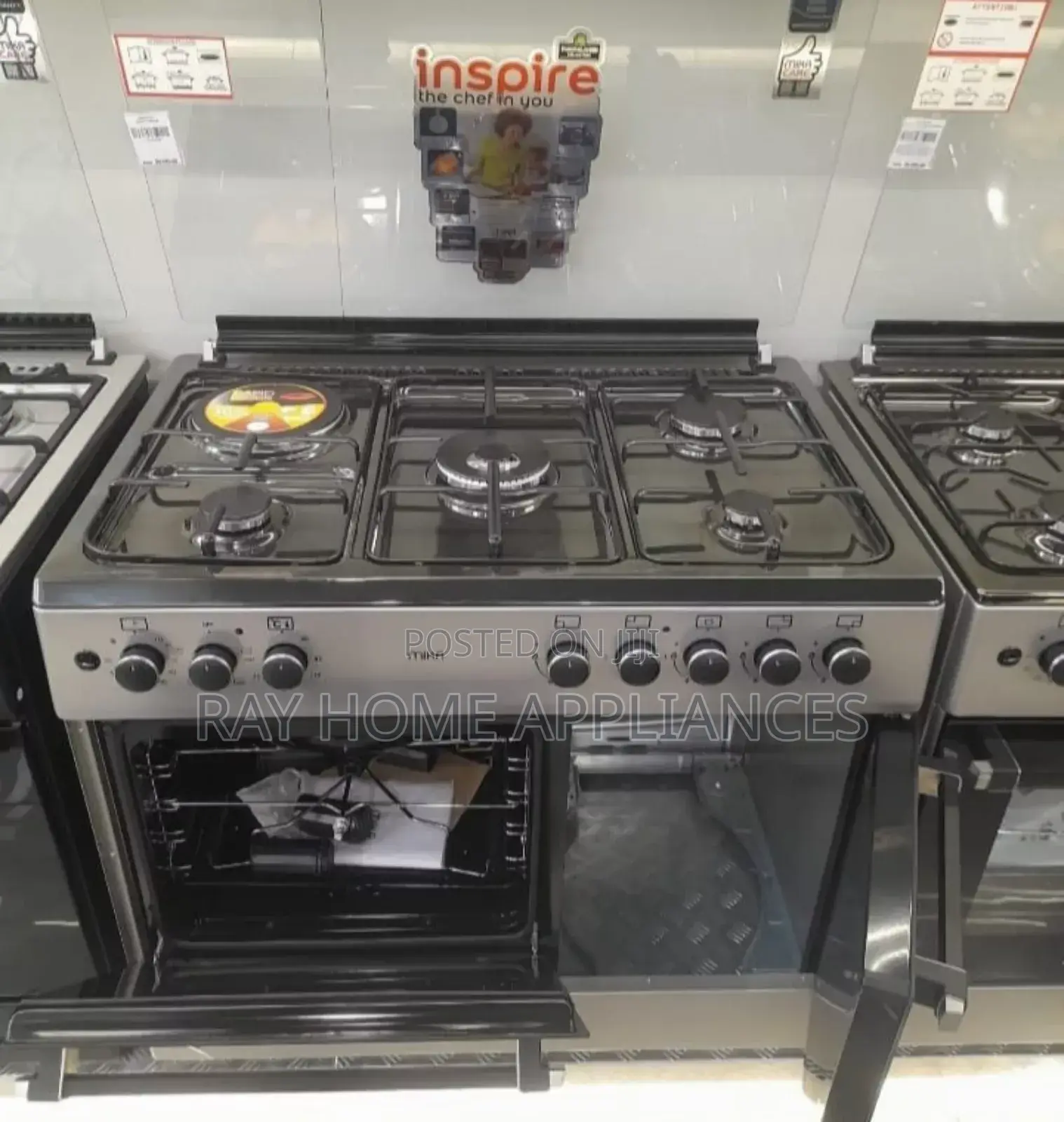 Mika 60cm*90cm Standing Cooker 4g+1plate ,Electricoven Gascompartment