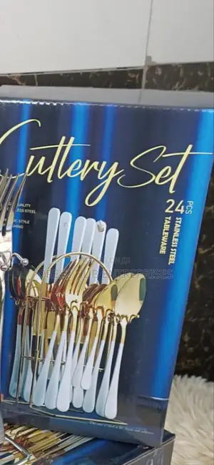 -Piece Stainless Steel Cutlery Set With a Stand.