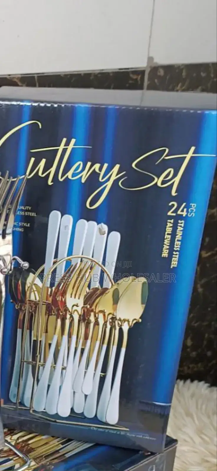-Piece Stainless Steel Cutlery Set With a Stand.