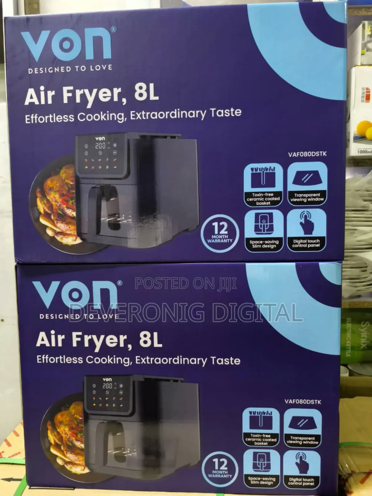 Von Airfryer 8l Digital Slim Design