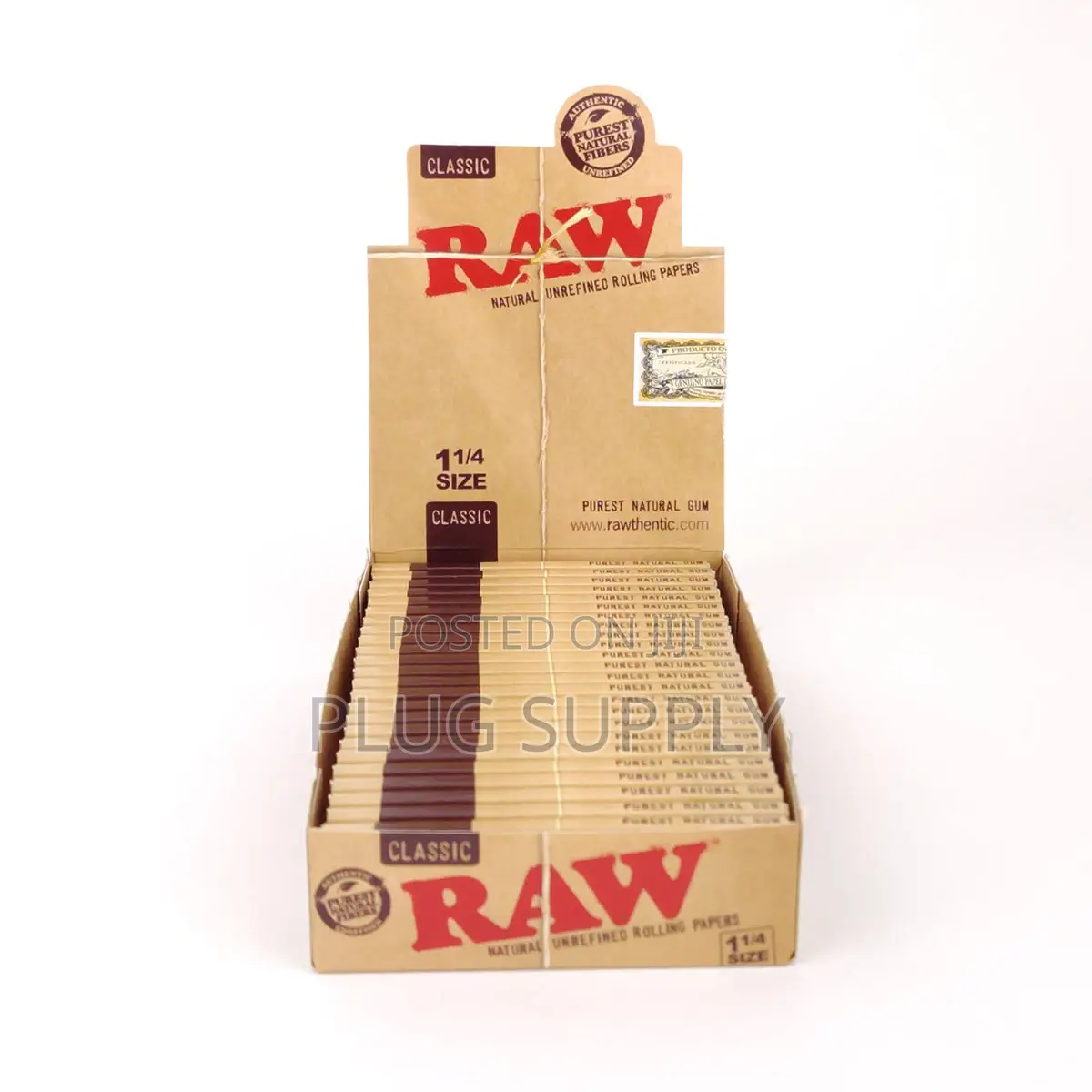 Raw Classic 1 1/4 Size Brown Rolling Paper