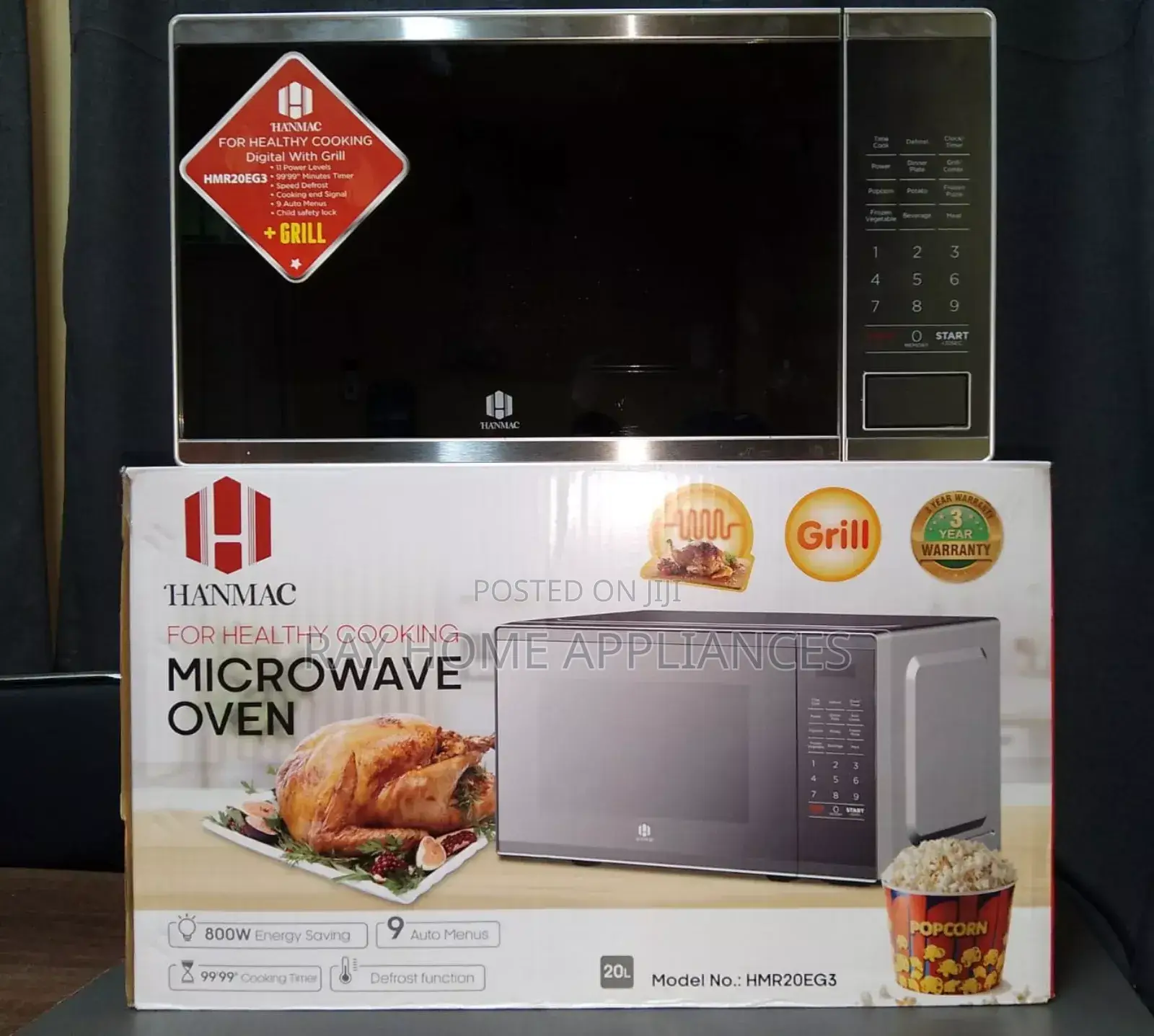 20litres Silver Hanmac Digital Plus Grill Microwave 3 Years Warranty