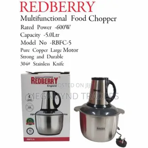 Food Chopper Stainless Steel Bowl 5 LTR / Meat Mincer