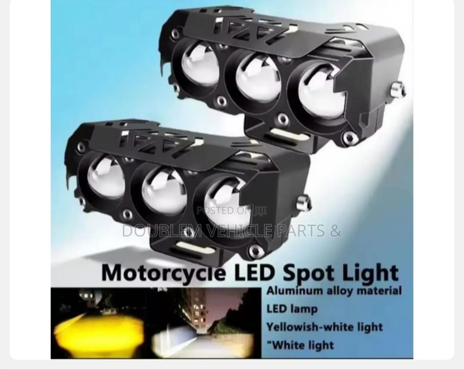 Motorcycle 3led Super Bright Dual Colour High/Low Beam Foglamp Car