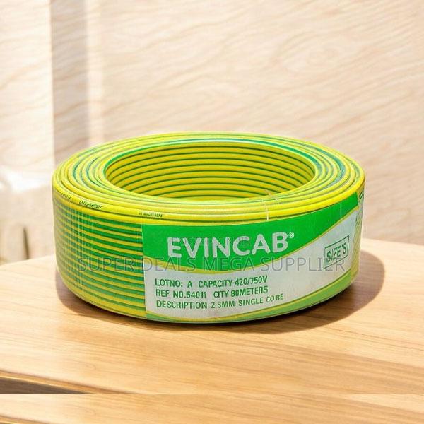Yellow Green 2.5mm Single Core Flame and Heat Resistant Wiring Cable